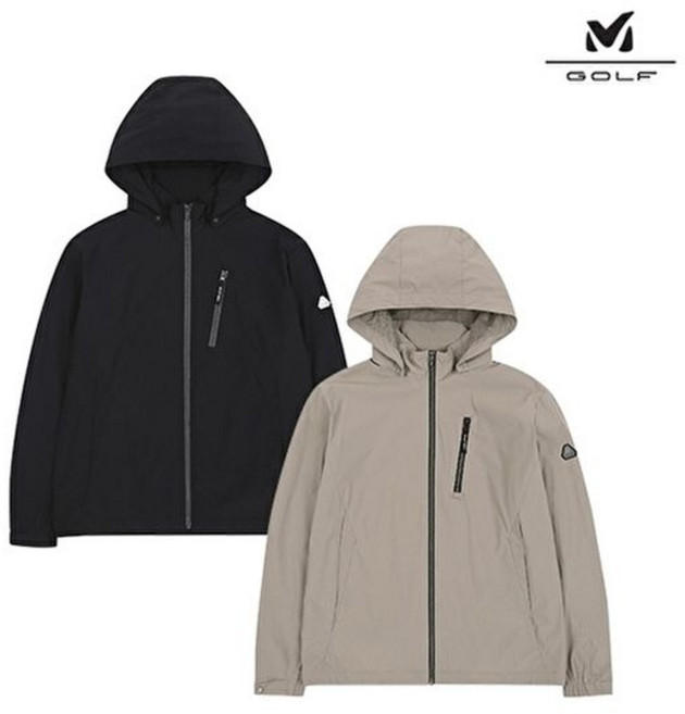 [백화점 정품] 밀레 골프 남성아우터 나일론 후드 봄점퍼 2컬러택1(후드탈부착)