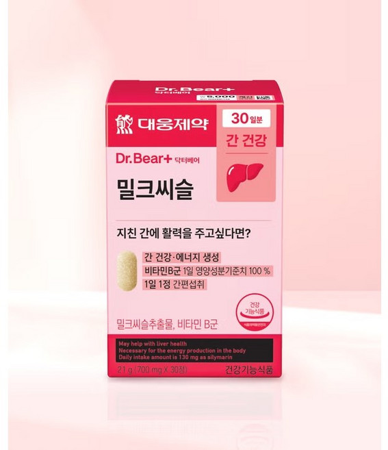 대웅제약 DR BEAR 닥터베어 밀크씨슬 (30일분) 간영양제 간건강, 10개, 30정