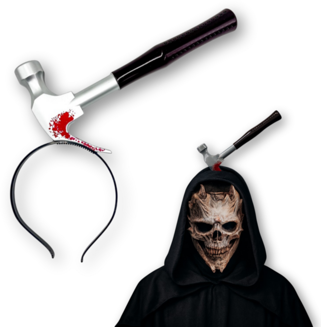 보람찬하루 무서운 엽기 공포 호러 공구 할로윈 머리띠 헤어밴드, 1개, 망치