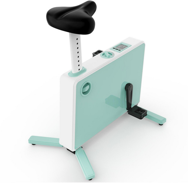 실내자전거 미니 접이식 가정용 유산소 사이클 가정용 실내 접이식 자전거, 화이트 & 그린, 913B