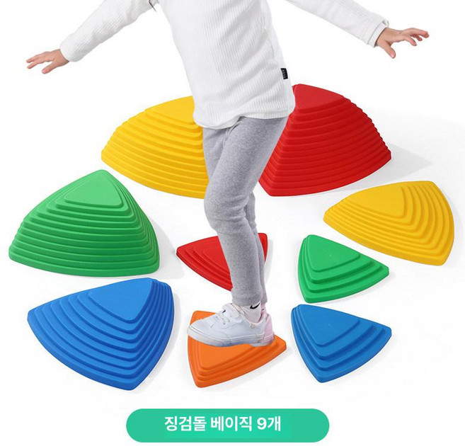 MONI 밸런스스톤 운동 감각 유아체육 밸런스 균형, 1개, 베이직 9개