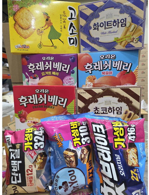 박주임 탕비실 간식세트~오리온 후레쉬배리336g딸기2각 복숭아2각 요거트베리2각 고소미216g2각 초코하임284g2각 화이트하임284g2각, 1개