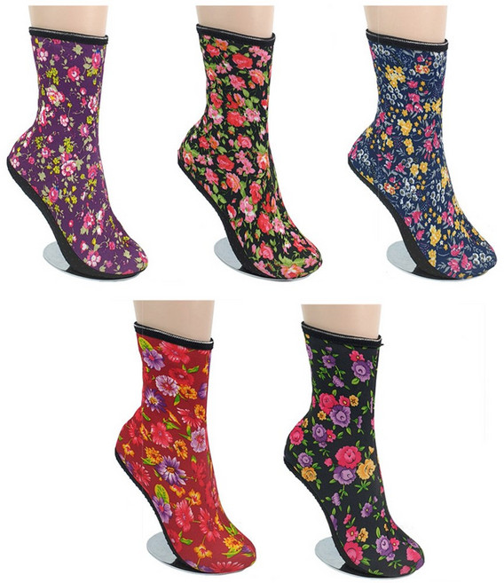 여성 아름 요술버선 중목 5켤레 논슬립 털기모덧신 미끄럼방지 여자 겨울수면양말 할머니덧버선양말