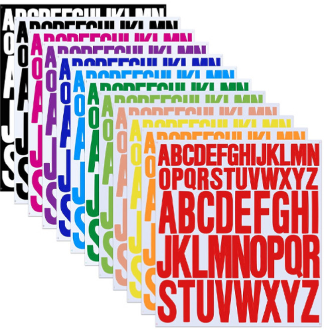 베러워커스 컬러 영어 알파벳 스티커 12종 세트, 1세트, 색상혼합