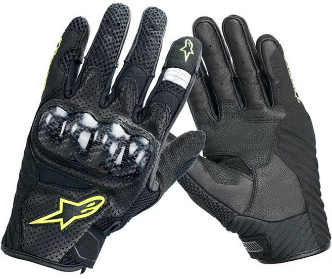 rigiu 지트글로게 알파인스타 스크린터치 장갑 오토바이 여름 메쉬 통기성 글러브 바이크 라이더, 옐로우(No:1 고품질)