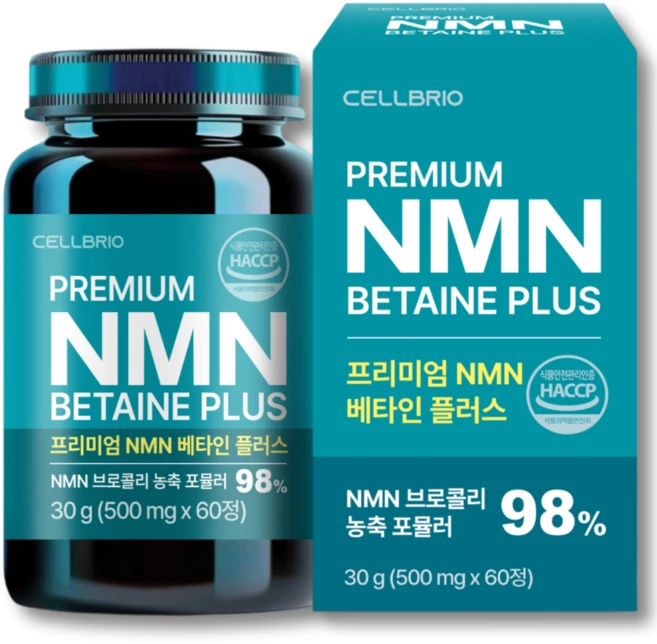 프리미엄 NMN 베타인 플러스 엔엠엔 HACCP 인증 고함량 식물성 NAD+ 활성, 1개, 60정 - 쿠팡