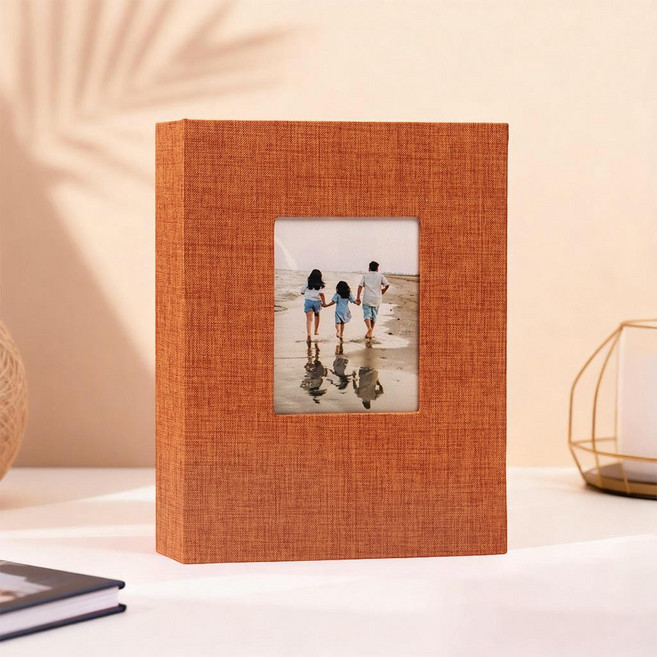 바나르코 결혼 생일 여행 기념 사진 앨범 포토북 미니앨범 160포켓, 20매, 브라운