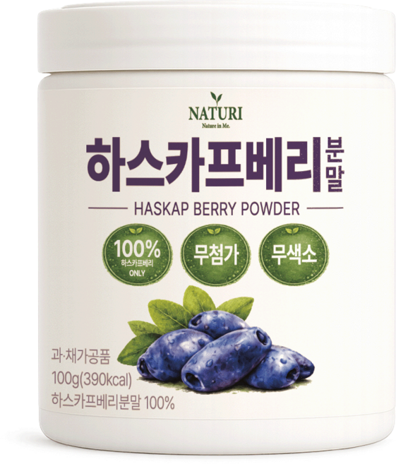 NATURI 하스카프베리 100% 분말 대용량, 1개, 100g