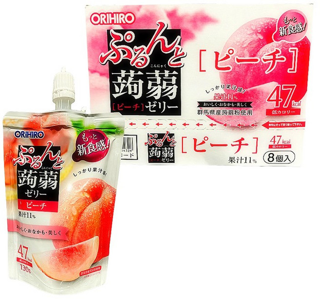 오리히로 푸룬토 곤약젤리 복숭아맛, 130g, 24개