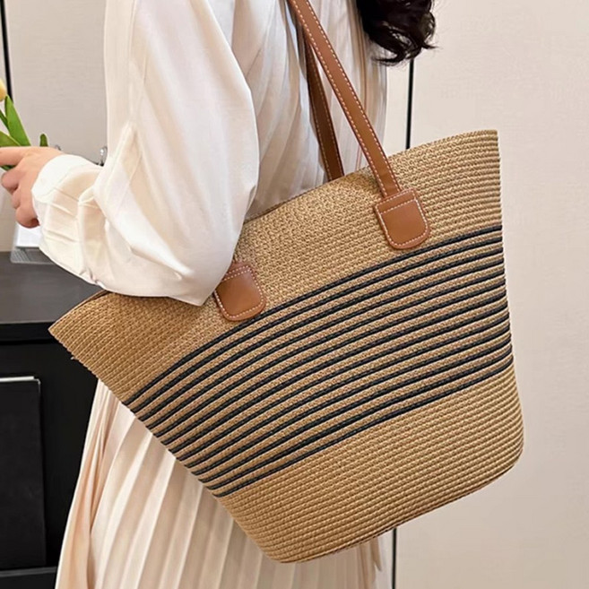 멀론 여름 가벼운 라탄 가방 왕골 숄더백