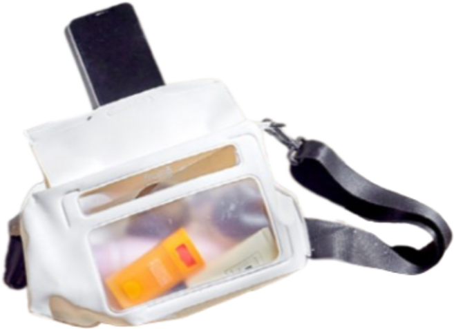 (무료배송)(당일출고) 크로스 아쿠아 쉴드 멀티방수 힙색 IPX 8 워터밤 흠뻑쇼 방수가방, 블랙, 1개