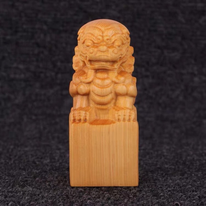 崖柏獅子印章 招財避邪
