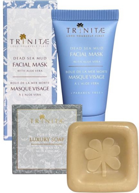 트리네티 선물 아로마 바스솔트 로즈 450g + 사해비누 사해의 진흙 호호바 30g, 泥パック15ml(顔用)、死海石鹸 30g, 1