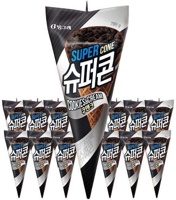 기타 빙그레 슈퍼콘 쿠앤크 아이스크림 12개, 슈퍼콘 쿠앤크 12개, 150ml
