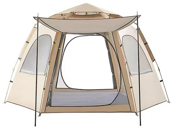 Shipshape 원터치텐트 야외 육각 텐트 백패킹텐트 캠핑그늘막텐트 햇빛을가리다 비를막다텐트 2~4인용 5~8인용, 240*210*145cm