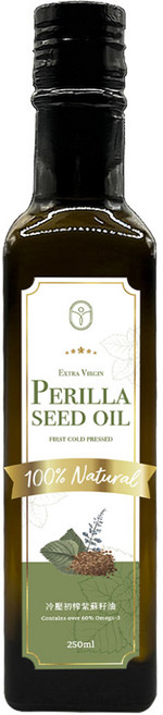 德創生技 冷壓初榨紫蘇籽油, 1個, 250ml