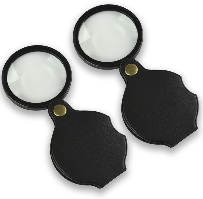 휴대용 돋보기 미니 확대경, 블랙, 2개