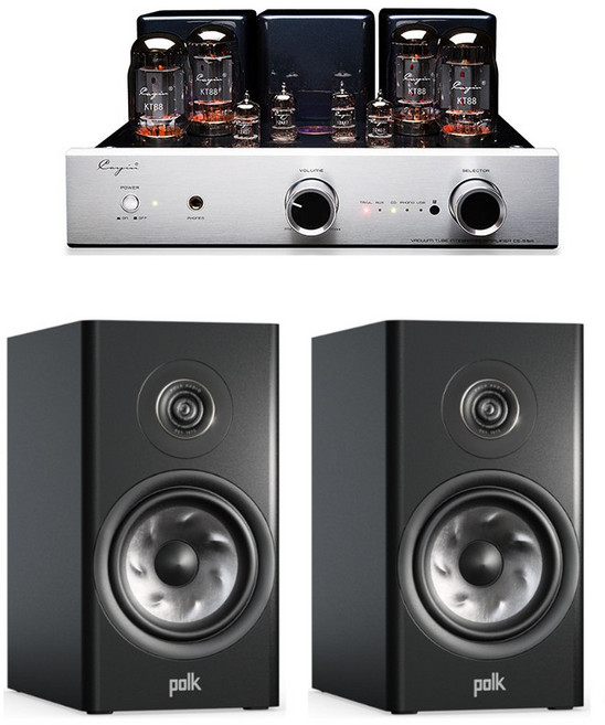 케인(Cayin) CS-55A + 폴크오디오 R100 진공관 오디오, 화이트