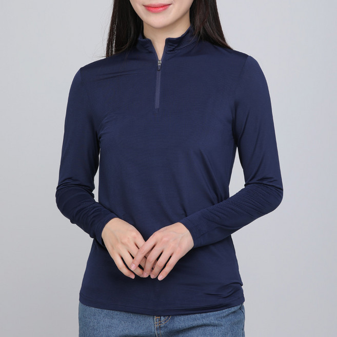 <BFL> 국내원단! 여성 긴팔 집업티 / 등산 아웃도어 골프 스포츠 작업복 빅사이즈 스판 반해 긴팔 집업 티셔츠