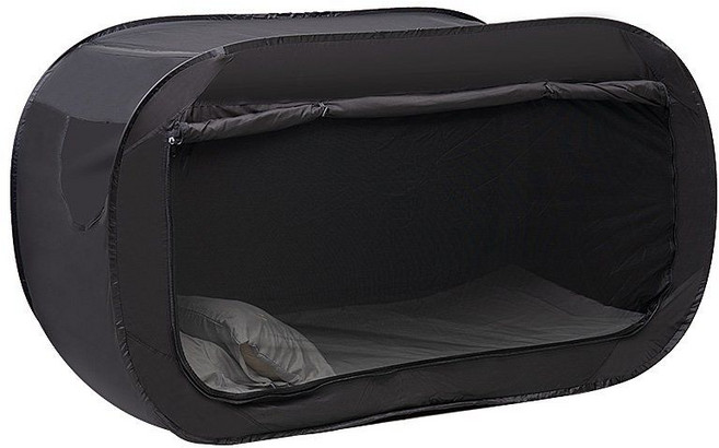 1인용 암막텐트 벙커 암막 침대 원터치 방풍 싱글 숙면, 다른검은색, B. 검은색