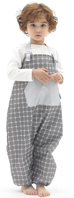 플리에 멜빵형 미술가운/모래놀이바지/갯벌체험옷, 플러스체크