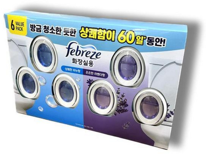 페브리즈 화장실용 비치형 방향제 6ml x 6개 욕실용 코스트코 신제품 냄새제거 리프레쉬