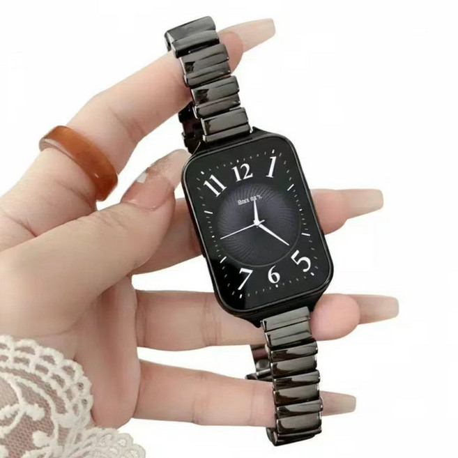 부금 애플워치 호환 프리미엄 스테인리스 메탈 시계줄 밴드, 1개, 블랙