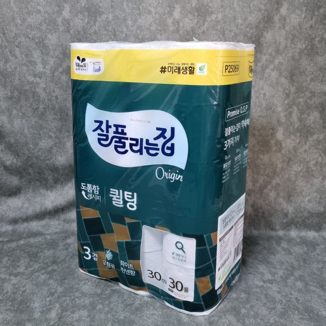 잘풀리는집 더 도톰한 3겹 퀼팅 롤화장지, 30m, 30개입, 1개