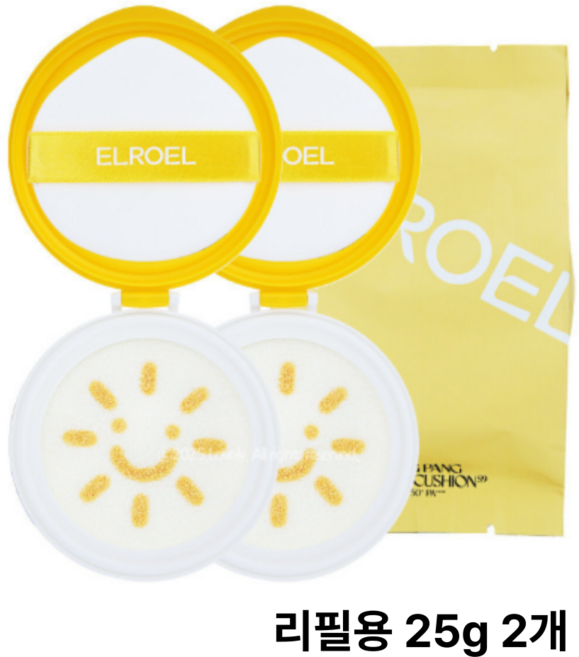 엘로엘 팡팡 빅 선쿠션 25g 본품 엘로엘 팡팡 빅 선쿠션 본품 엘로엘 팡팡 빅 선쿠션 s9리필 엘로엘 팡팡 빅 선쿠션.리필 엘로엘 팡팡 빅 선, 2개