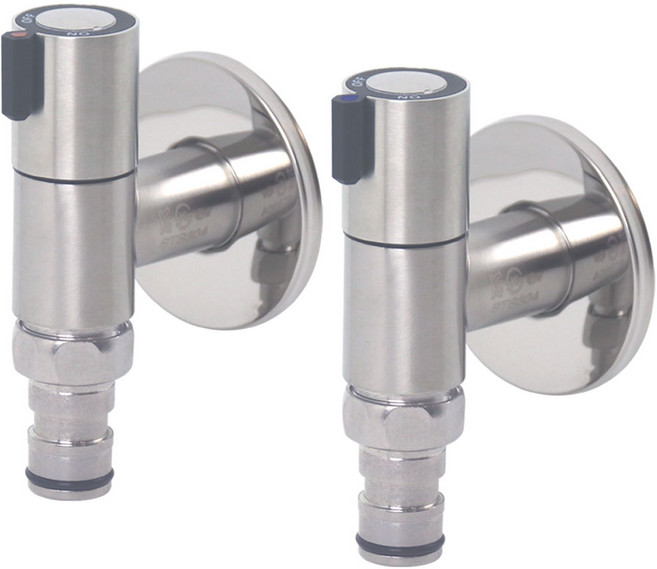 한라 스텐 세탁기 수도꼭지 냉온수세트 슬림밸브 커플링 수전 베란다 수도, 냉온수세트 한라 슬림밸브, 1개