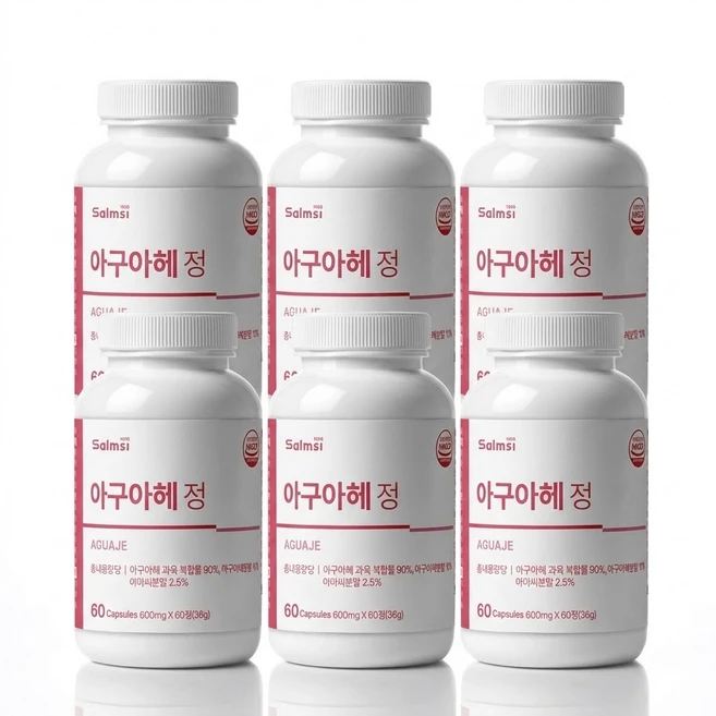 살므시 아구아헤 과육 복합물 고농축 정제 글루타치온 비타민C 비타민B군 배합 시너지 여성영양제, 6박스, 60정 - 쿠팡