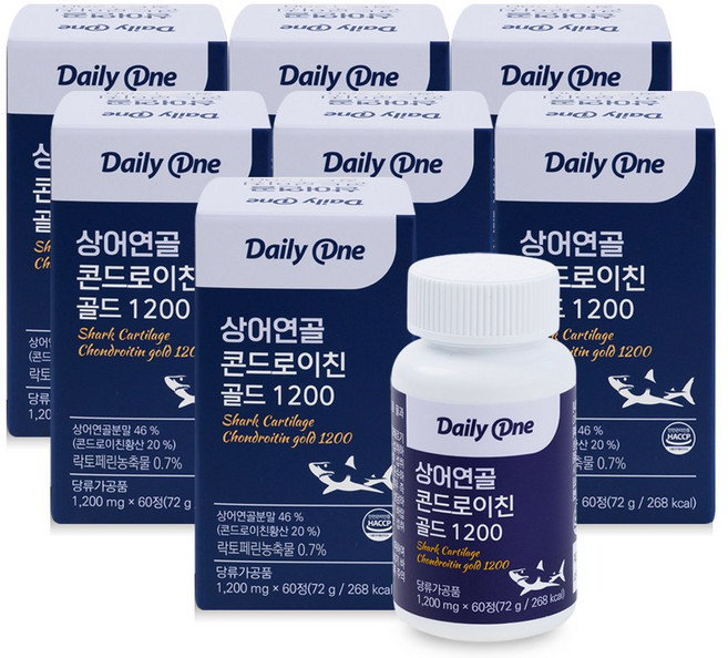 데일리원 상어연골 콘드로이친 골드 1200 저분자, 60정, 7개