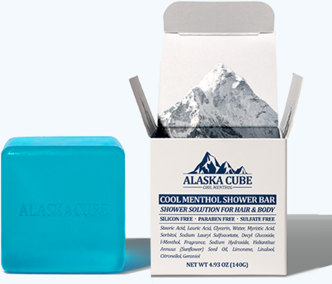 알래스카큐브 쿨링 퍼퓸 샤워바 목욕 비누 쿨비누