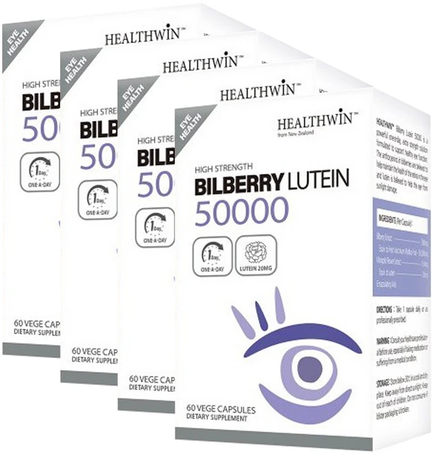 헬스윈 헬스윈 빌베리 루테인 50000 HealthWin HEALTHWIN BILBERRY LUTEIN, 4개, 60정, 60정 - 쿠팡
