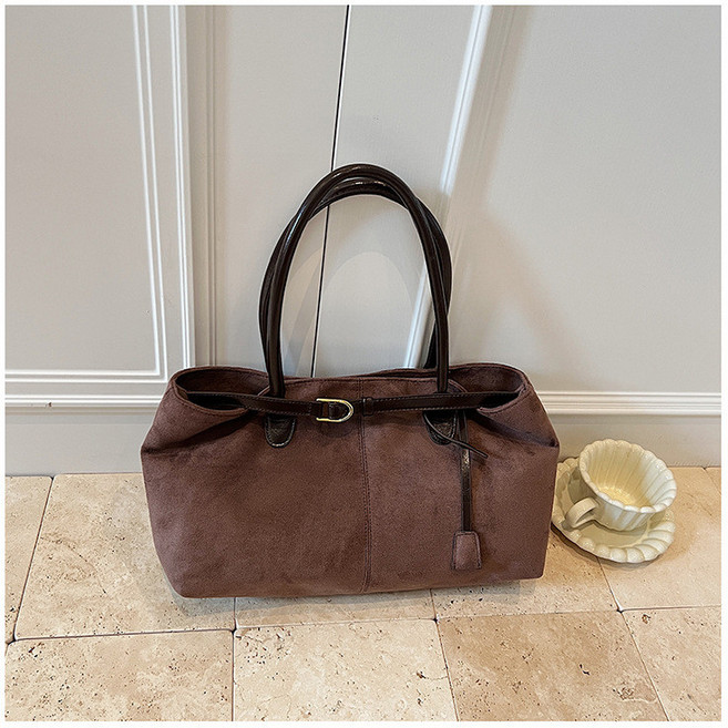 Gesen 復古時尚磨砂大容量單肩托特包