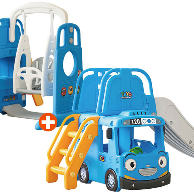 NEW 타요 세이프티 버스 미끄럼틀+그네 세트, 타요세이프티버스미끄럼틀+그네, 1개