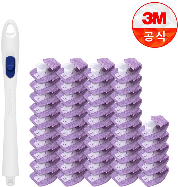 [3M]울트라클린 변기청소용 크린스틱 핸들+리필 45개, 1개, 혼합색상 