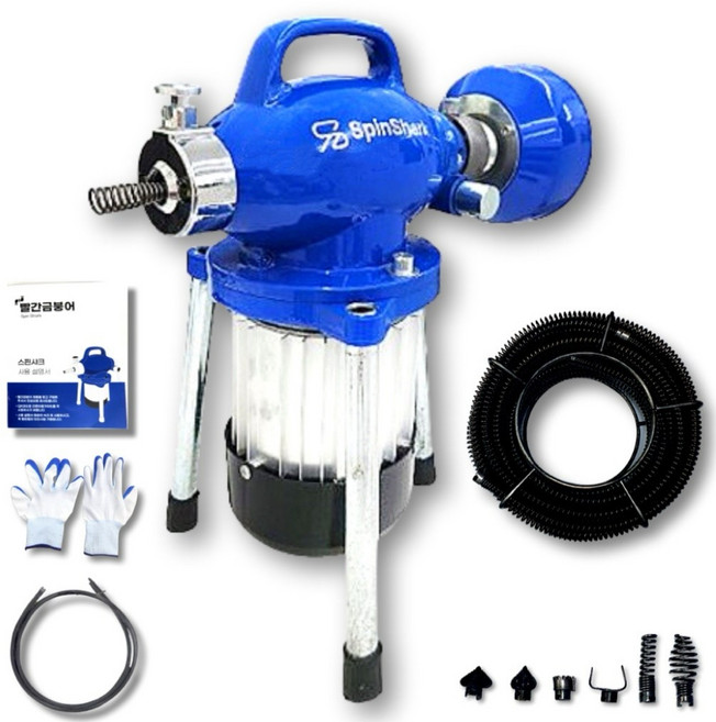 빨간금붕어 하수구 뚫는 기계 스프링 청소기 20m, 기본형, 14.5m, 1개