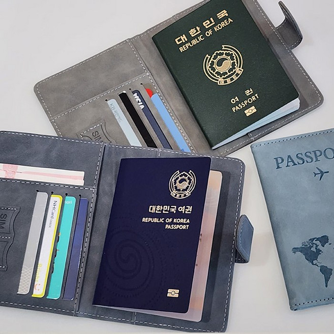 여행용 안티스키밍 여권케이스 rfid 차단 여권 지갑 파우치 커버 passport holder 해외여행