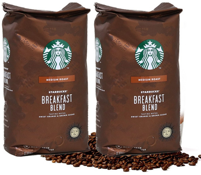 (코피코캔디증정) 부드럽고 깔끔한맛 스타벅스 원두, 원두-블랙퍼스트, 1.13kg, 2개, 홀빈(분쇄안함)