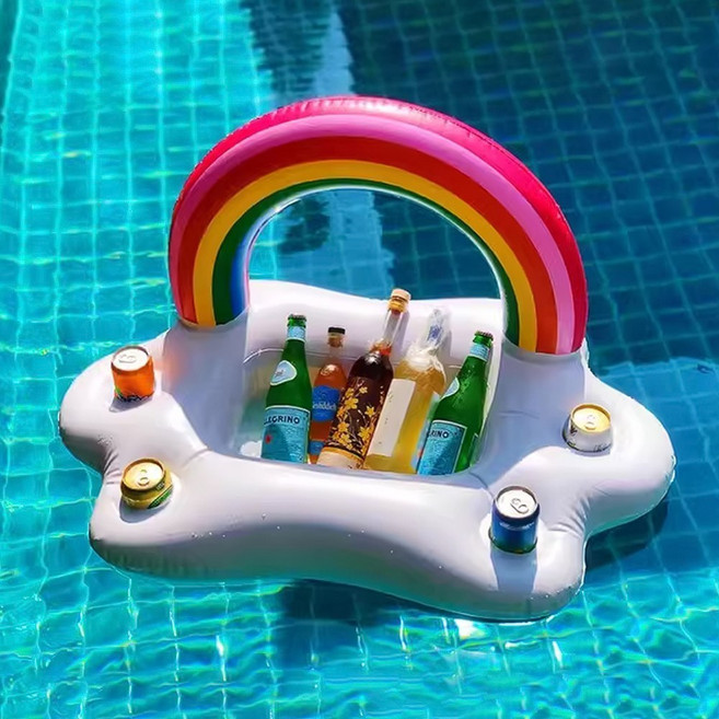 블레오 무지개 튜브 풀장 컵 홀더 트레이, 1개