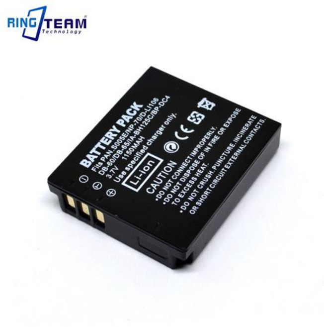 카메라 호환 배터리 리코 디지털 팩 DB60 DB65 DB60 DB65 Caplio R3 R4 R5 R30 R40 GX100 GX200 G600 G700 GR 디지털 1 2 3, 1개