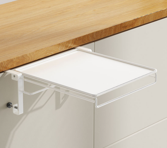 이지유즈 주방 접이식 보조 조리대 선반 싱크대 테이블, 1개, 화이트