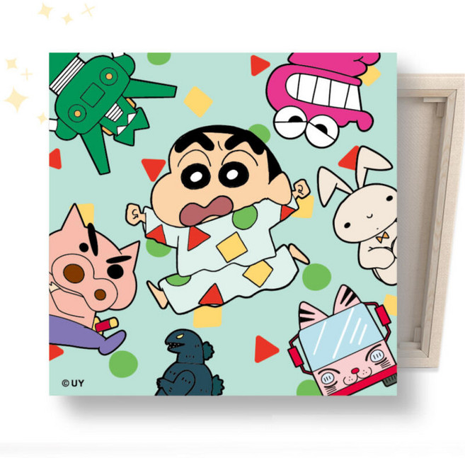 짱구 보석비즈 십자수 캔버스형 25x25cm 짱구의 파자마놀이, 1개, 짱구 보석십자수