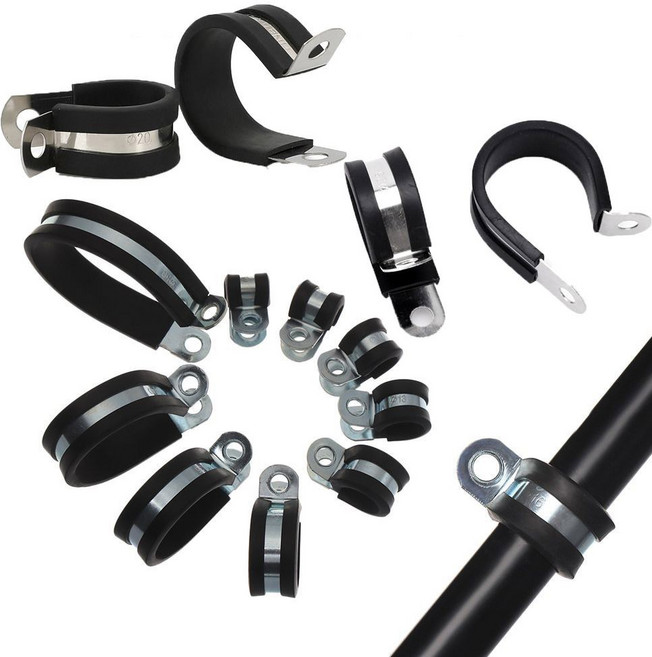 와이어링 호스 클램프 파이프 마운팅 고정 브래킷 R 타입 고무 안감 클립 케이블 패스너 하웨어 전기 피팅, 6mm, 1개