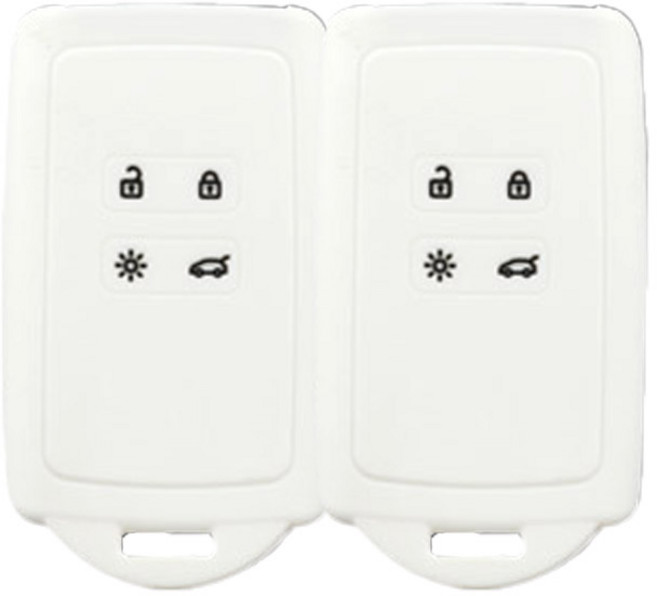 르노 QM6 SM6 (호환가능) 4버튼 실리콘 스마트키케이스 1+1, 화이트, 2개