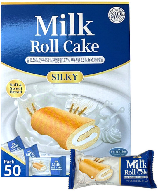 밀크롤 케이크 1kg 20g x 50입, 1개