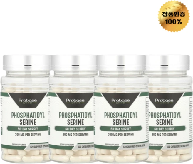 2+2 프로베이스뉴트리션 포스파티딜 세린 150mg 캡슐 120정, 4개, 120회분 - 쿠팡