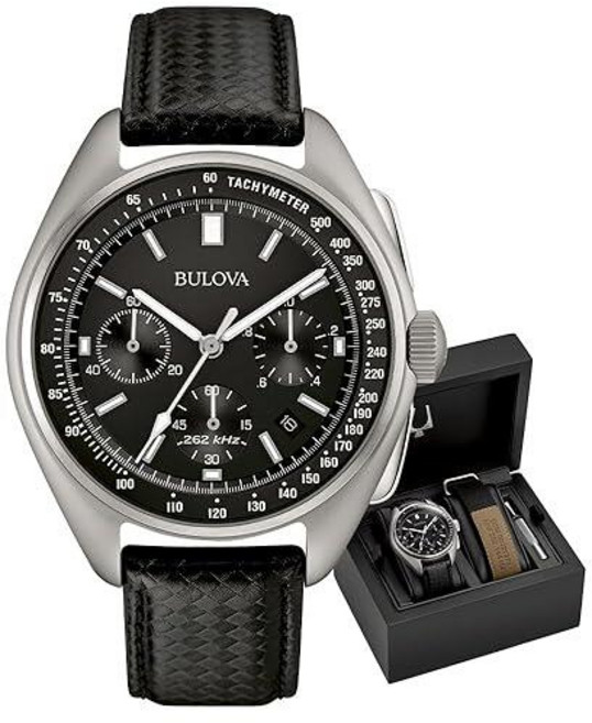 Bulova 남성용 아카이브 시리즈 루나 파일럿 6핸드 크로노그래피 시계 사파이어 크리스털