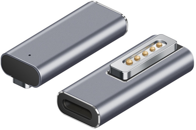 MAC 筆電專用 PD誘騙 轉接頭 Type-C To Magsafe 2 MACBOOK, 1個, 銀灰色, 2.9cm